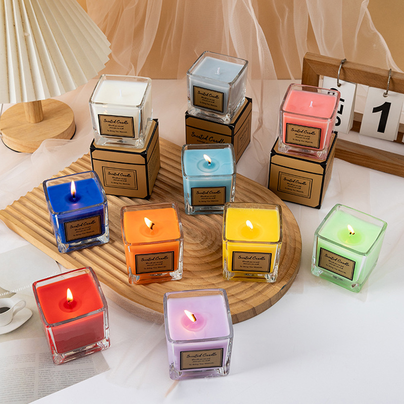 Mini Colorful Square Cup Scented Candles